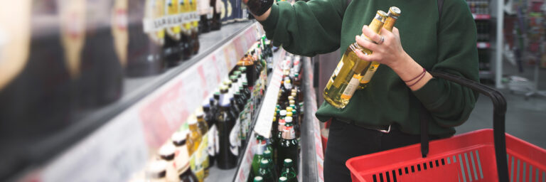 Woman shopping for alcohol