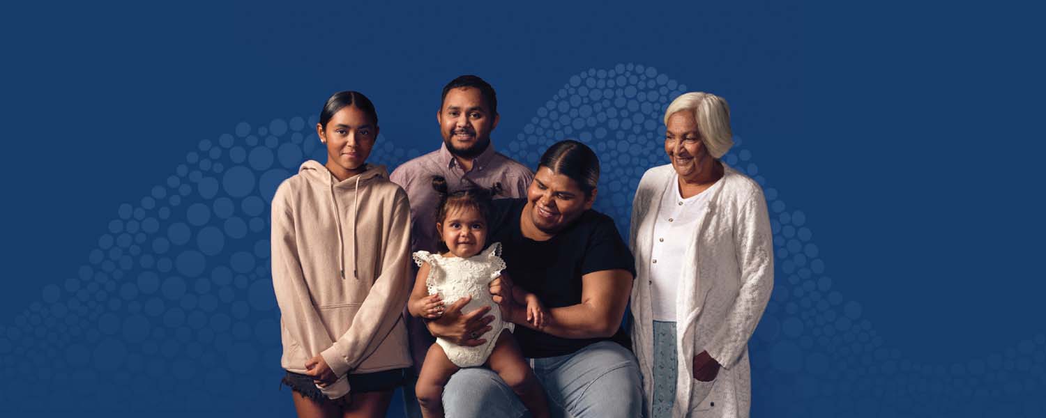 Aboriginal family posing for a photo