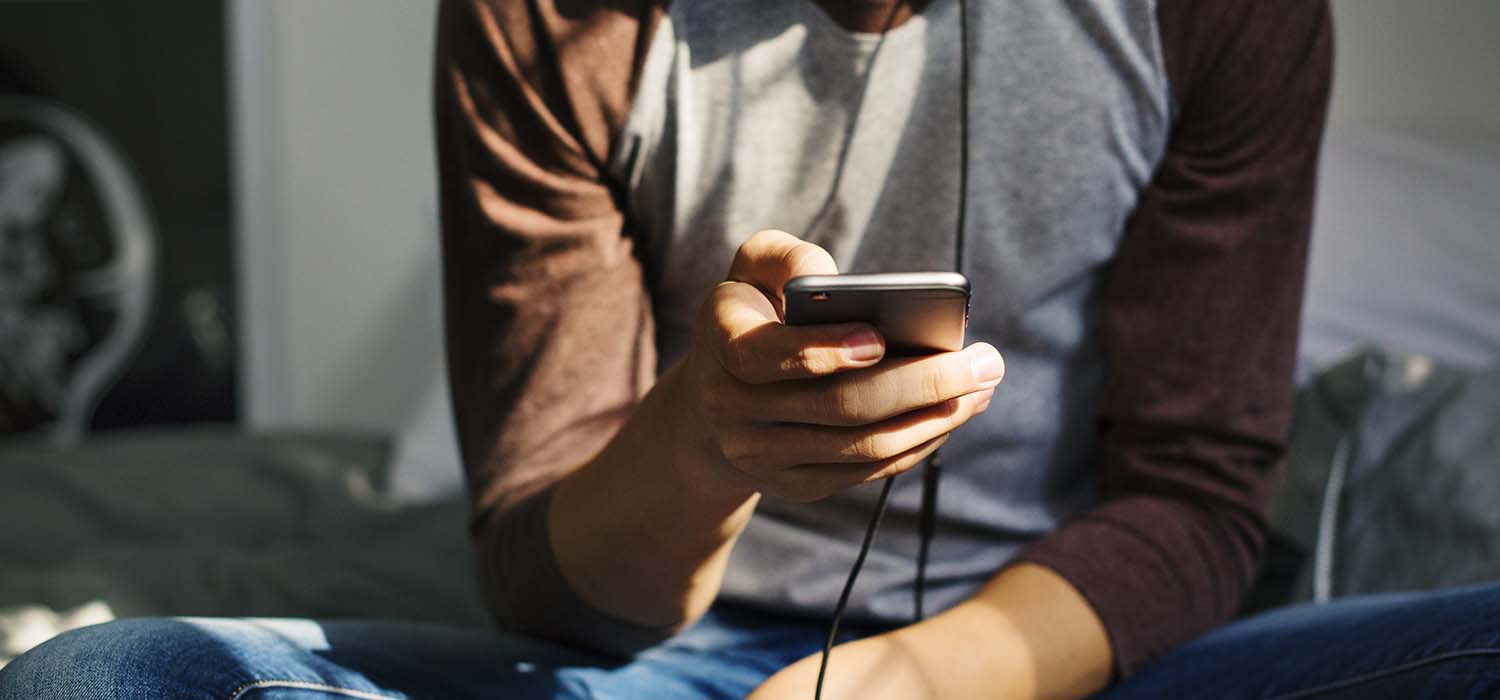 Young person using phone